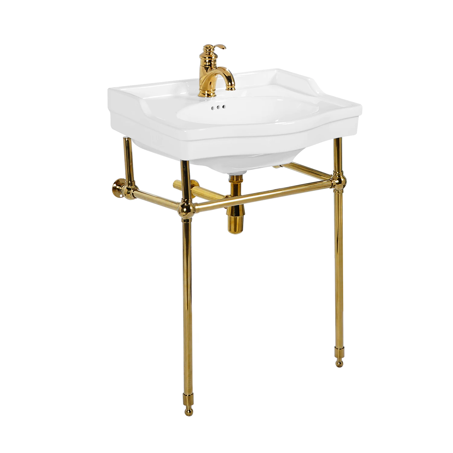 24-inch console sink with backsplash, Lavatory freestanding wash basin 304 stainless steel console sink MB-2069C1